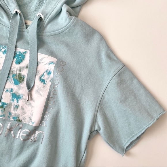 Calvin Klein Performance Short-Sleeve Hoodie, Size S Small Activewear - Picture 6 of 13